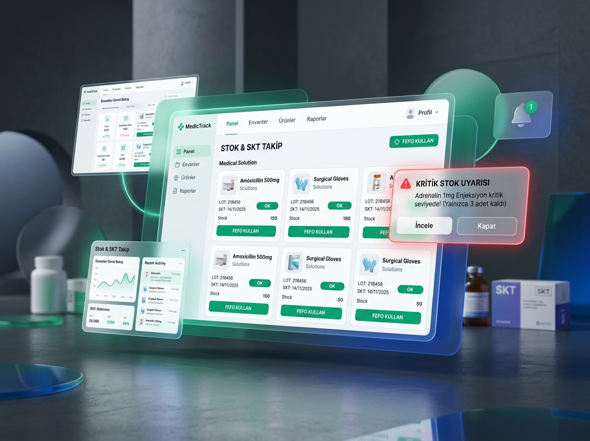 Klinik & Laboratuvar Stok & SKT Takip Sistemi (Web & Mobil PWA)