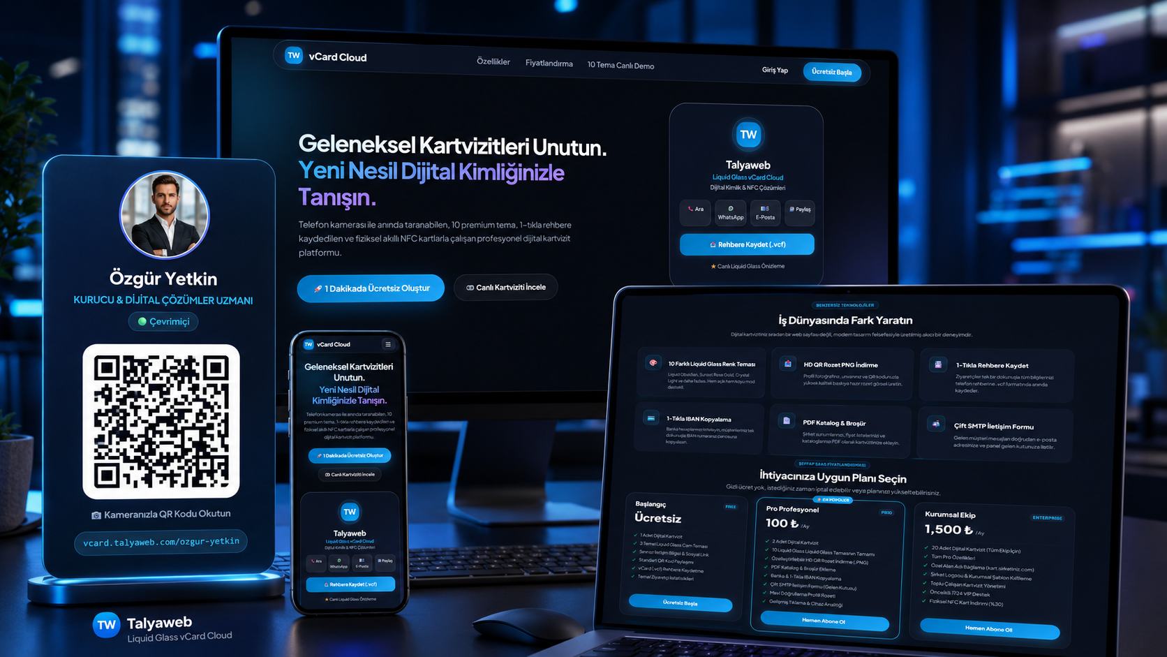 Talyaweb Liquid Glass vCard – Dijital Kartvizit